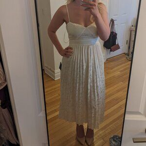 Lulu's Cream Pleated Dress